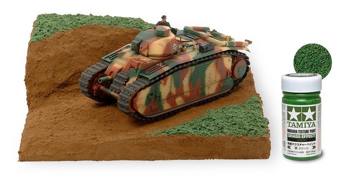 Peinture texturée pour diorama Tamiya 87111 (effet herbe, vert) – image 2