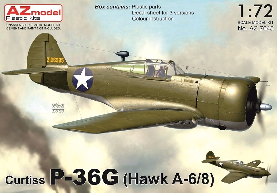 Maquette AZ7645 Curtiss P-36G (Hawk A-6/8) au 1/72