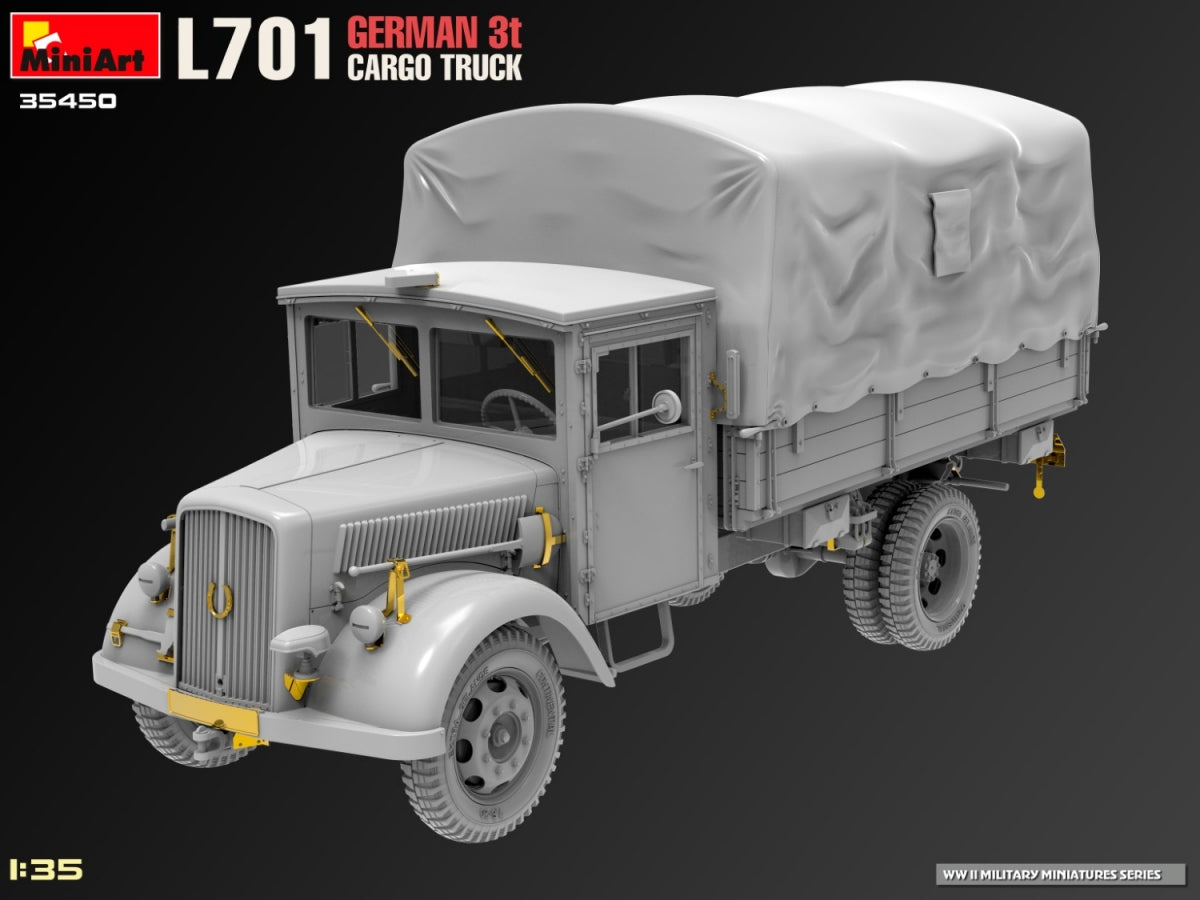 Miniart 35450 L701 GERMAN 3T CARGO TRUCK 1/35 – imagen 4