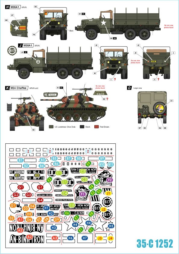 Star Decals 35-C1252 Vietnam # 2. ARVN V-100 1 1/35 – imagen 2