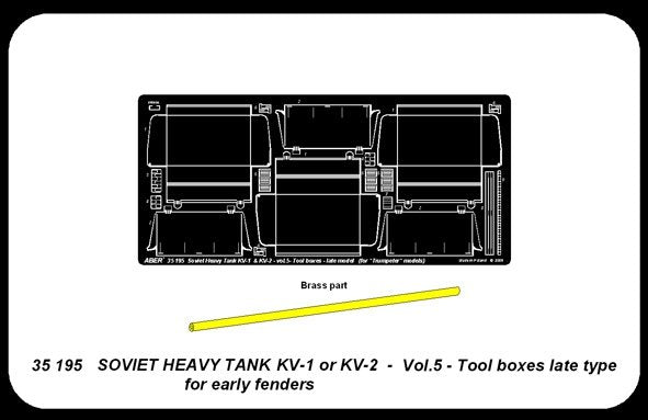 Aber 35195 Char lourd russe KV-1, KV-2 - vol. 5 - ensemble supplémentaire - boîtes à outils type tardif pour ailes anciennes (1/35) – image 3