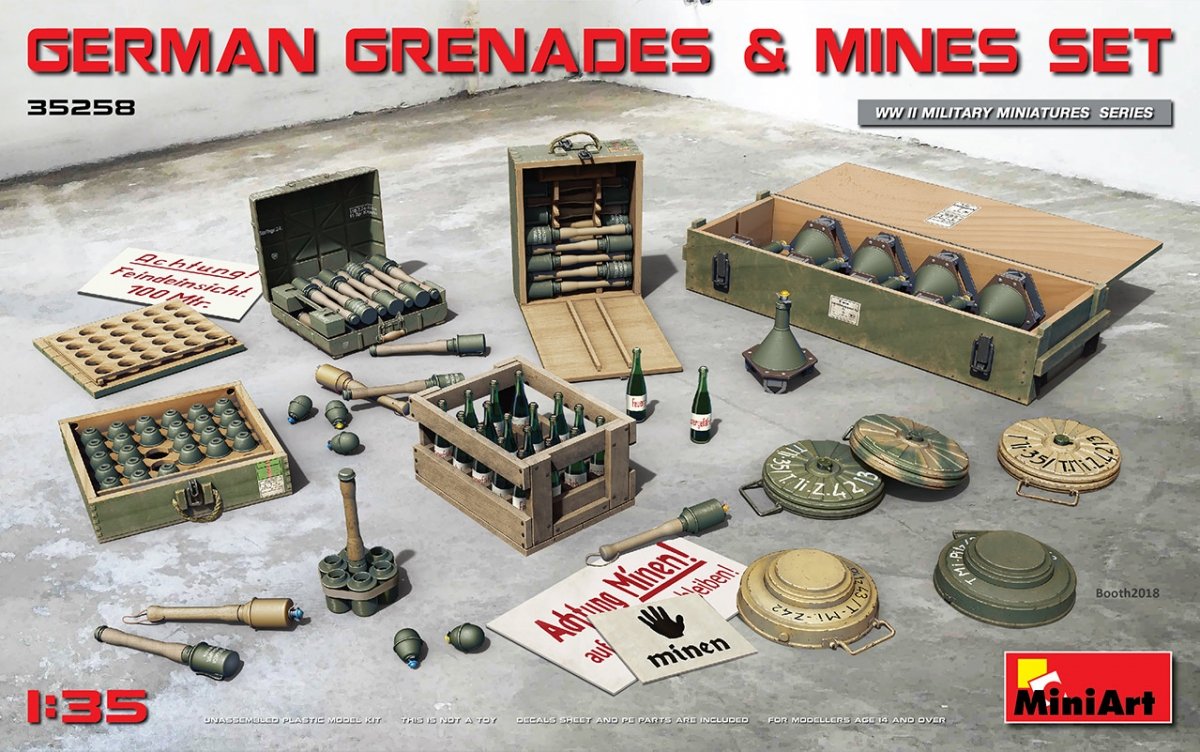 MiniArt 35258 JEU DE GRENADES ET MINES ALLEMANDES 1/35
