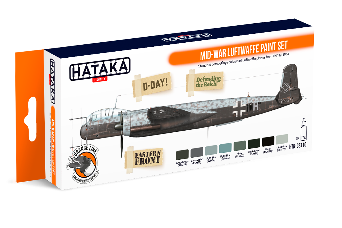 Hataka Hobby HTK-CS110 Mid-War Luftwaffe Paint Set (8x17ml) – immagine 2