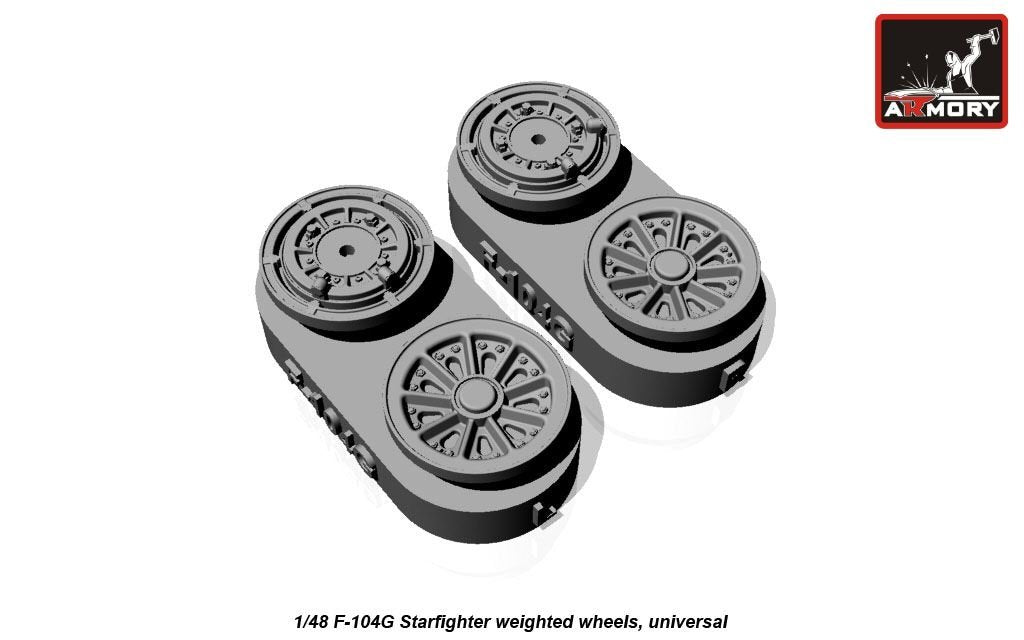 Armory Models AW48312 F-104G Starfighter wheels (w/ optional nose wheels) 1/48 – imagen 3