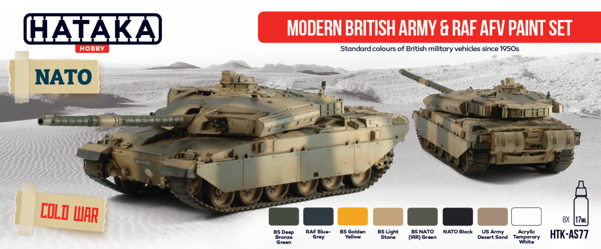 Hataka HTK-AS77 Modern British Army &amp;amp; RAF AFV paint set (8x17ml) – imagen 2