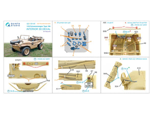 Quinta Studio QD+35145 Schwimmwagen Type 166 3D-Printed &amp;amp; coloured Interior on decal paper (Tamiya) (with 3D-printed resin parts) 1/35 – imagen 14