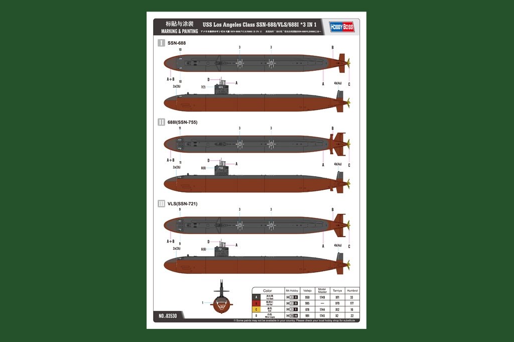 Hobby Boss 83530 USS Los Angeles Class SSN-688/VLS/688I 3 in1 1/350 – imagen 3
