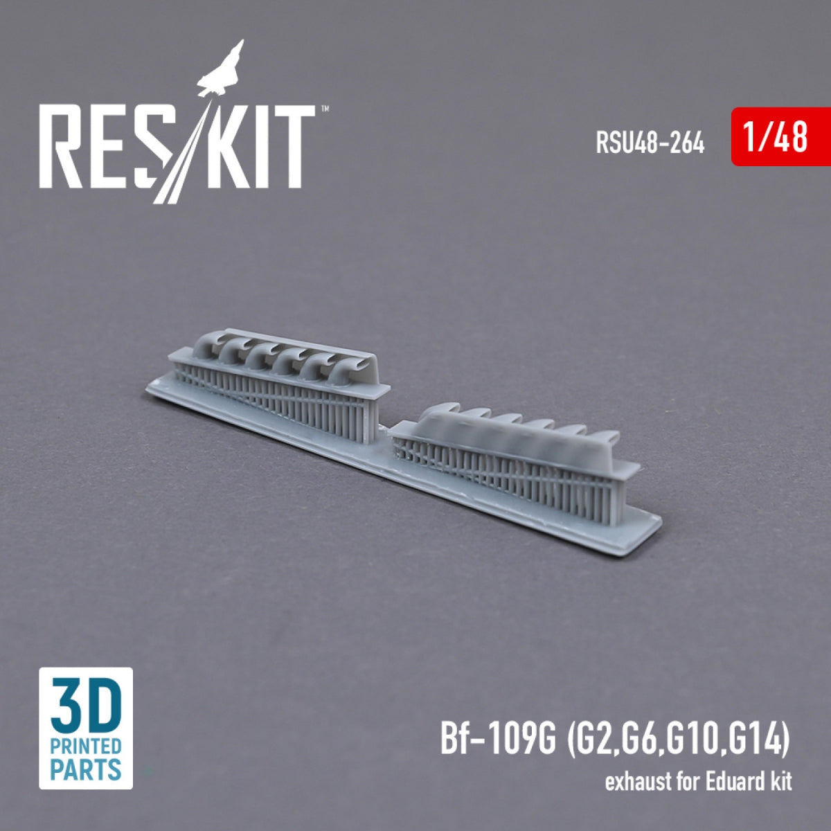 RESKIT RSU48-0264 BF-109G (G2,G6,G10,G14) EXHAUST FOR EDUARD KIT (3D PRINTED) 1/48 – imagen 2