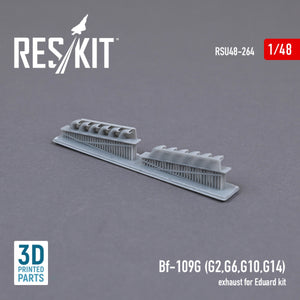 RESKIT RSU48-0264 BF-109G (G2,G6,G10,G14) EXHAUST FOR EDUARD KIT (3D PRINTED) 1/48 – imagen 2