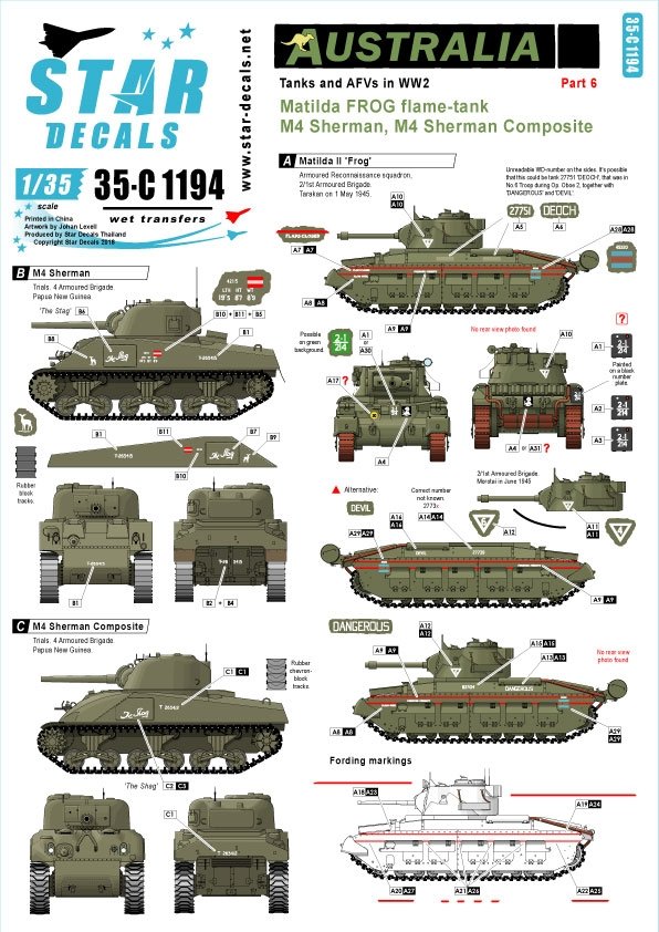 Star Decals 35-C1194 Australia Tanks and AFVs #6 1/35