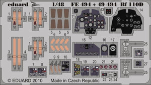 Intérieur du Bf 110D Eduard FE494 SA 1/48 Dragon