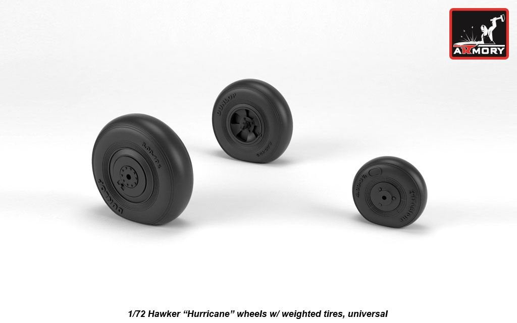 Armory Models AW72416 Hawker Hurricane wheels w/ weighted tires 1/72 – imagen 3