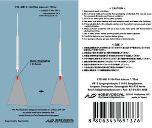 HobbyDecal MT72014V1 F-104 Pitot tube set 1/72 – imagen 2