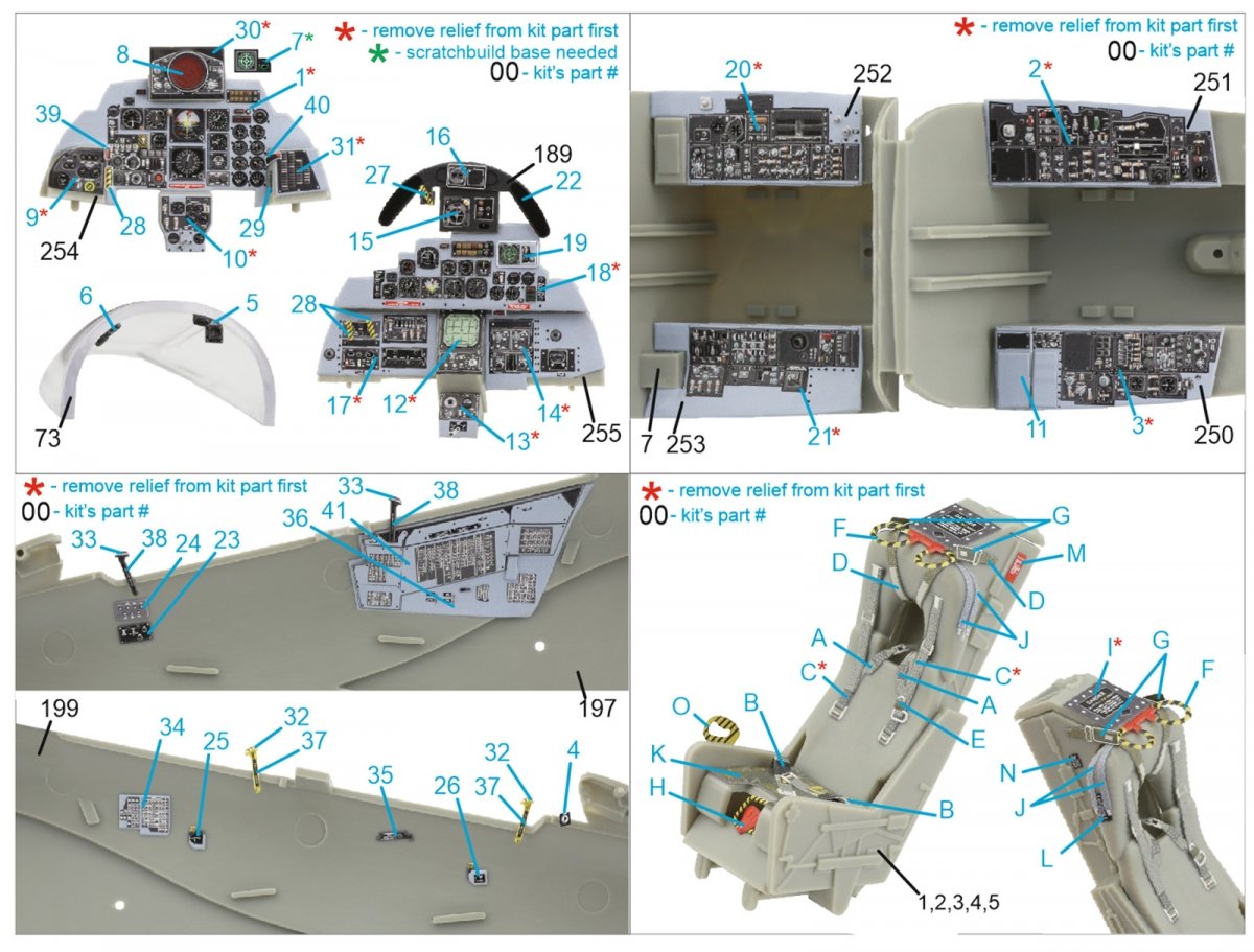Quinta Studio QD32039 F-4E 3D-Printed &amp;amp; coloured Interior on decal paper (Revell) 1/32 – imagen 13