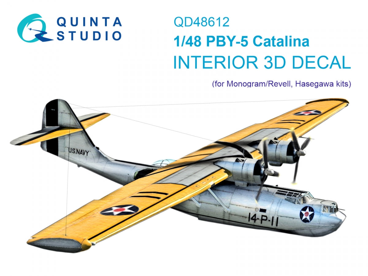Quinta Studio QD48612 PBY-5 Catalina 3D-Printed & coloured Interior on decal paper (Revell/Monogram) 1/48