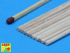 Aber WR2 Wood round rods 2,00 mm lenght 250 mm x 10 pcs. – imagen 3