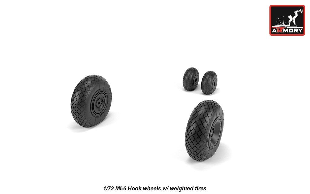 Armory Models AW72058 Mil Mi-6 Hook wheels w/ weighted tires 1/72 – imagen 4