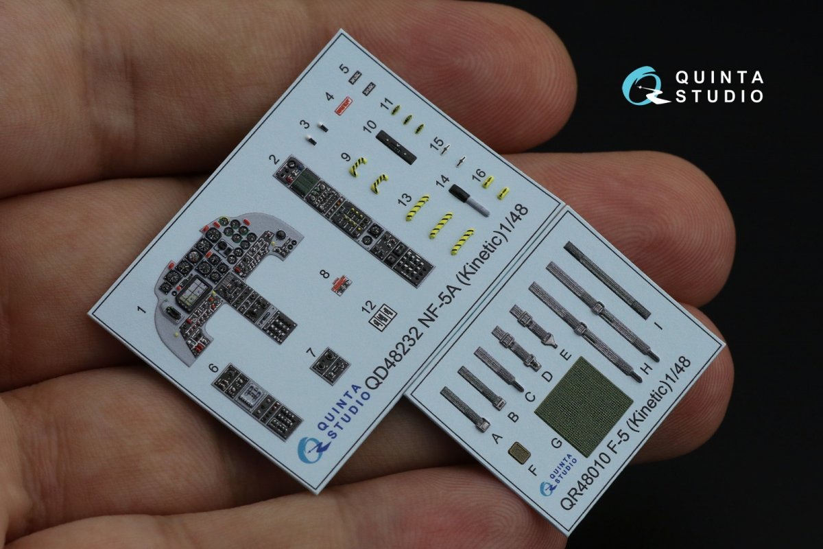 Quinta Studio QD48232 NF-5A 3D-Printed &amp;amp; coloured Interior on decal paper (Kinetic) 1/48 – imagen 9