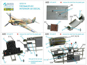 Quinta Studio QD32116 Hawk 81-A2 3D-Printed &amp;amp; coloured Interior on decal paper (GWH) 1/32 – imagen 12