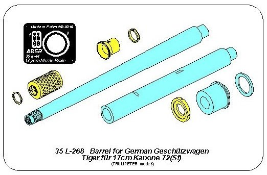 Aber 35L-268 Barrel for German 17cm Kanone 72 (Sf) self-propelled gun 1/35 – image 3