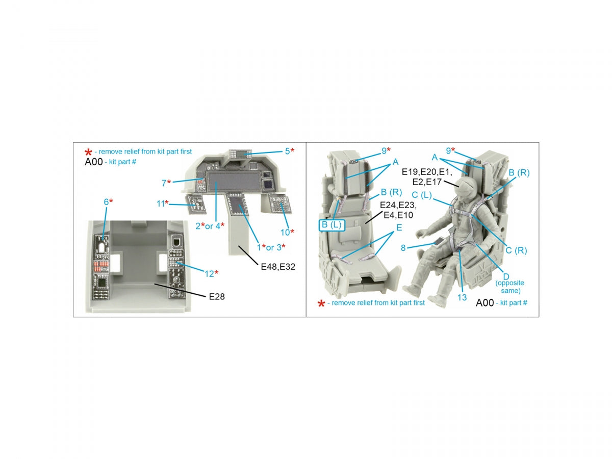 Quinta Studio QD48441 J-20 3D-Printed coloured Interior on decal paper (Meng) 1/48 – imagen 2