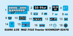 Trumpeter 01056 MAZ-7410 Tractor W/CHMZAP-5247G 1/35 – Bild 3