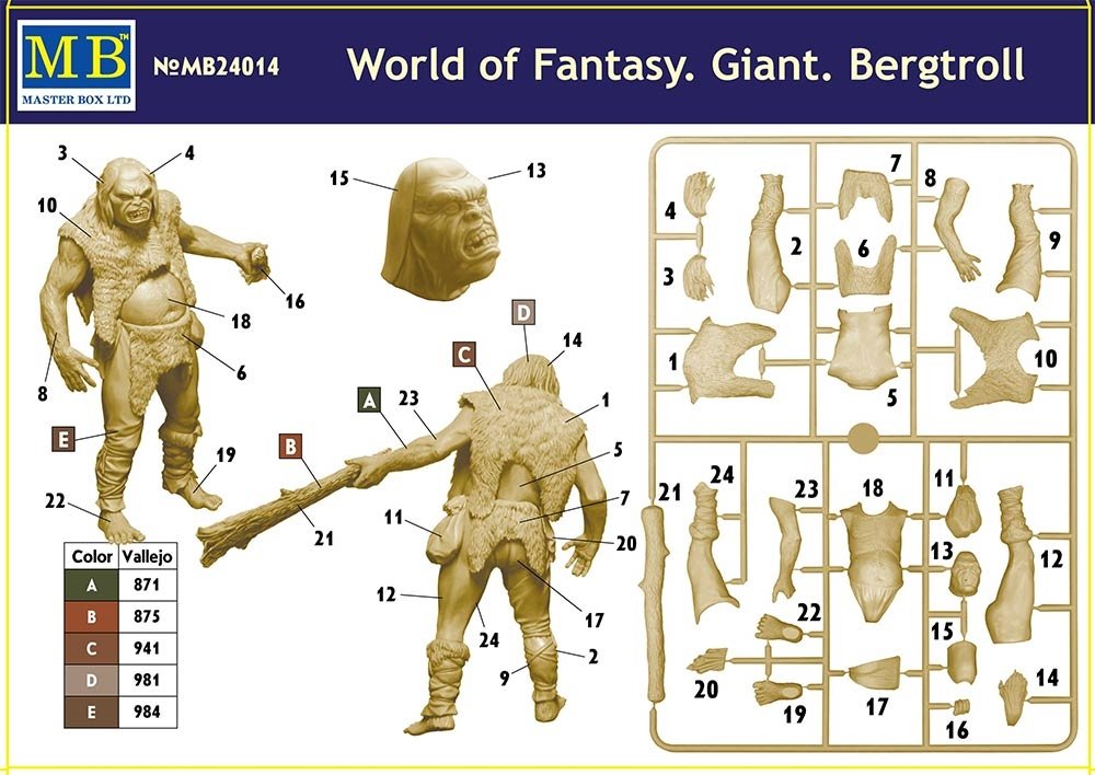 Master Box 24014 World of Fantasy Giant Bergtroll 1/24 – image 6