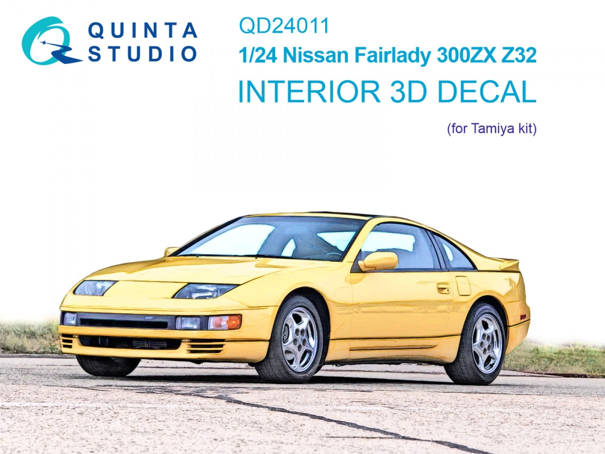 Quinta Studio QD24011 Nissan Fairlady 300ZX Z32 3D-Printed &amp; colored Interior on decal paper (Tamiya) 1/24