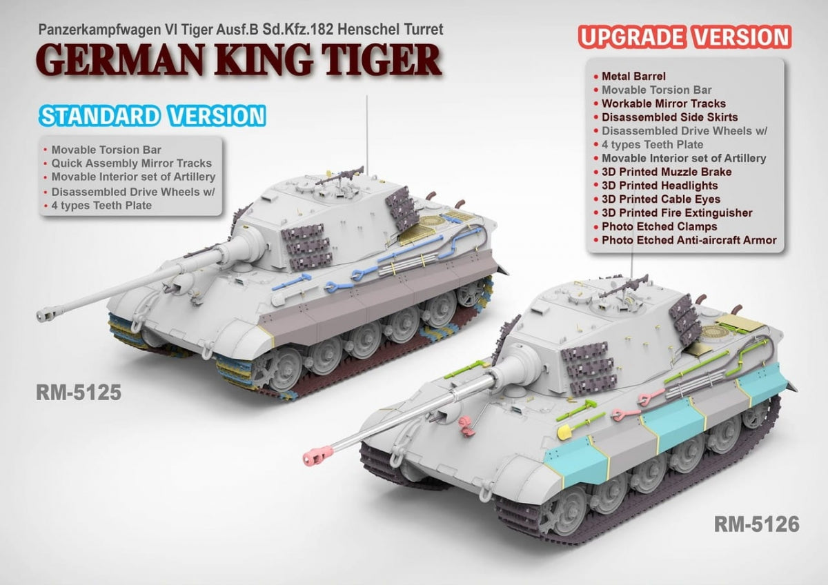 Rye Field Model 5125 German King Tiger Ausf.B Sd.Kfz.182 Henschel Turret 1/35 – Bild 3