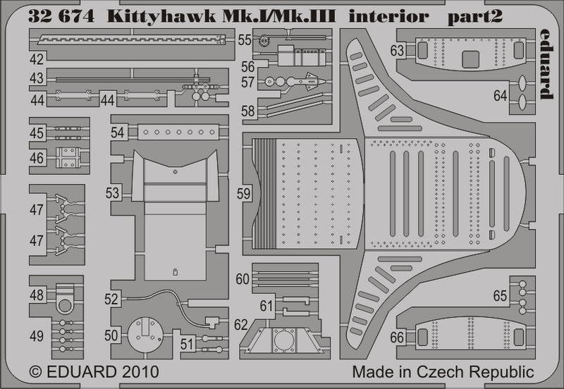 Eduard 32674 Kittyhawk Mk. I/Mk. III interior S. A. 1/32 Hasegawa – imagen 2