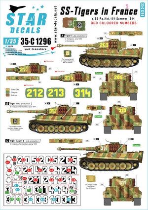Star Decals 35-C1296 SS-Tigers in France # 5 1/35
