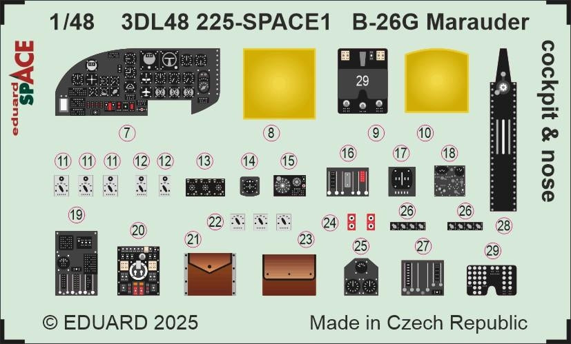 Eduard 3DL48225 B-26G Marauder cockpit &amp;amp; nose SPACE ICM 1/48 – Bild 3