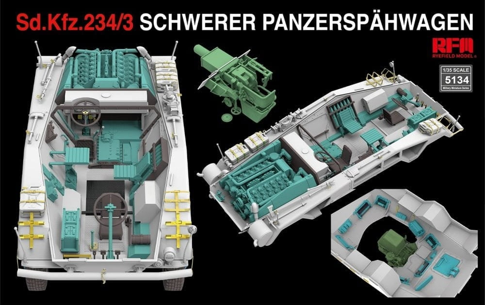 Modèle de champ de seigle 5134 Sd.Kfz. 234/3 Schwerer Panzerspahwagen 7.5cm Stummel 1/35 – image 4