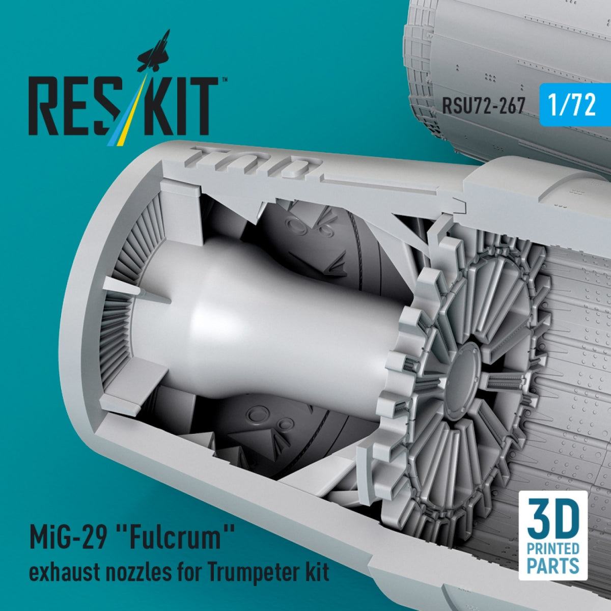 RESKIT RSU72-0267 Tuyères d&amp;#39;échappement MiG-29 « Fulcrum » pour maquette Trumpeter (impression 3D) 1/72 – image 3