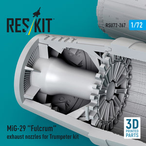 RESKIT RSU72-0267 Tuyères d&amp;#39;échappement MiG-29 « Fulcrum » pour maquette Trumpeter (impression 3D) 1/72 – image 3