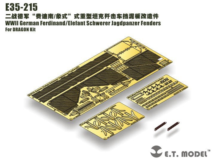 ET modèle E35-215 ailes allemandes Ferdinand/Elefant Schwerer Jagdpanzer de la seconde guerre mondiale (pour Kit DRAGON) (1/35) 