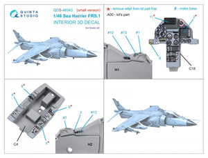 Quinta Studio QDS-48343 Sea Harrier FRS.1 3D-Printed &amp;amp; coloured Interior on decal paper (Kinetic) (Small version) 1/48 – immagine 2
