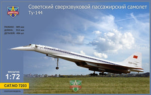 Maquette Modelsvit 7203 Tupolev Tu-144 Avion de ligne supersonique 1/72