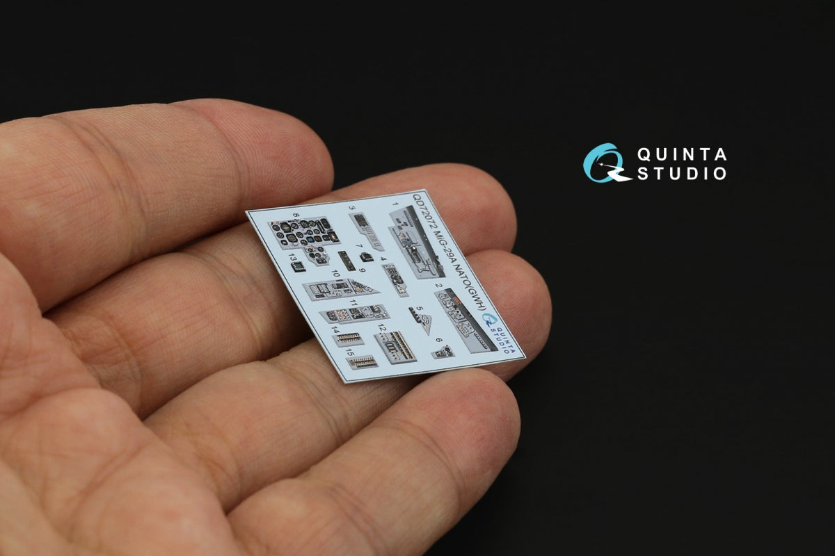 Quinta Studio QD72072 MiG-29A NATO 3D-Printed &amp;amp; coloured Interior on decal paper (GWH) 1/72 – imagen 6