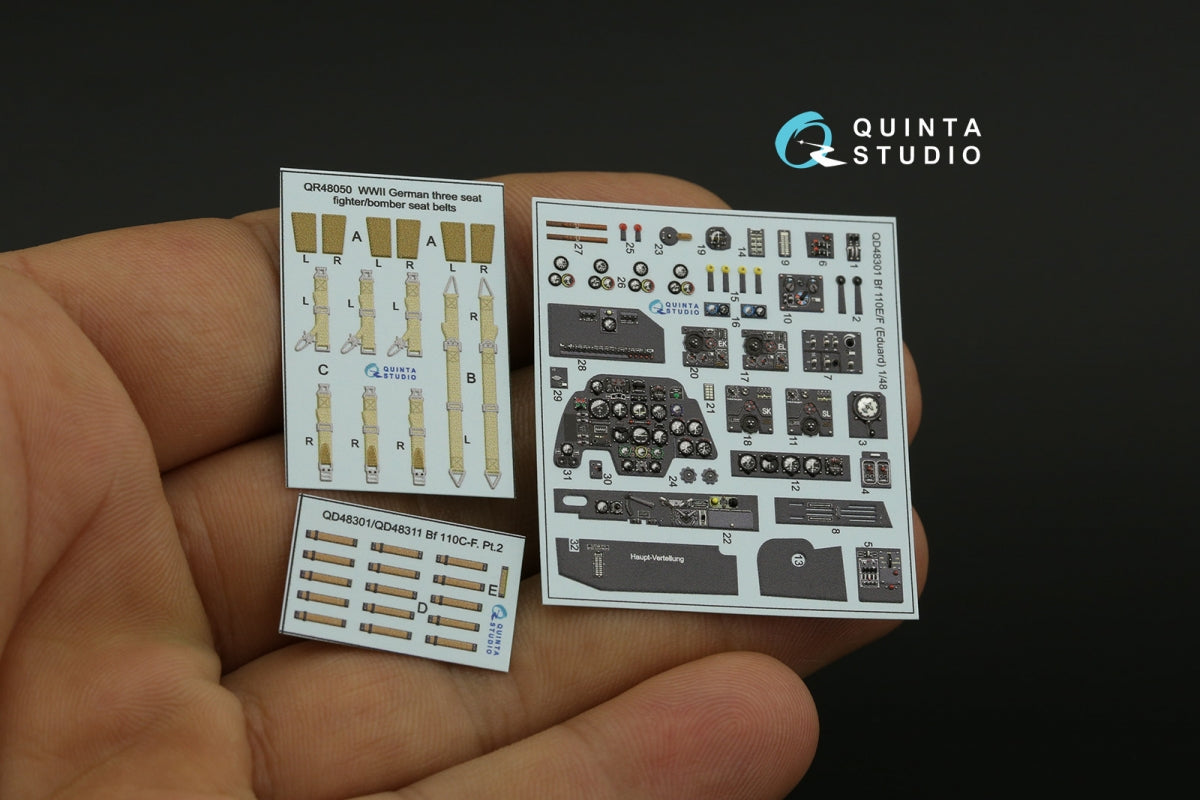 Quinta Studio QD48301 Bf 110E/F 3D-Printed &amp;amp; coloured Interior on decal paper (Eduard) 1/48 – Bild 11