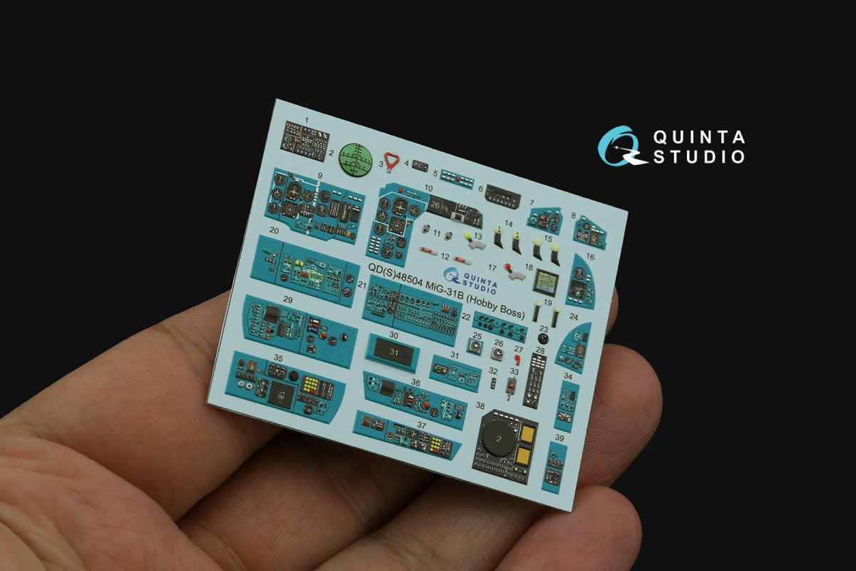 Quinta Studio QDS-48504 MiG-31B 3D-Printed &amp;amp; coloured Interior on decal paper (Hobby Boss) (Small version) 1/48 – imagen 4