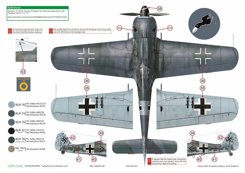 Exito ED72004 DECALS Luftwaffe Ground Attackers vol.1 - Ju 87 D-3, Hs 129, Fw 190F-8 1/72 – imagen 7