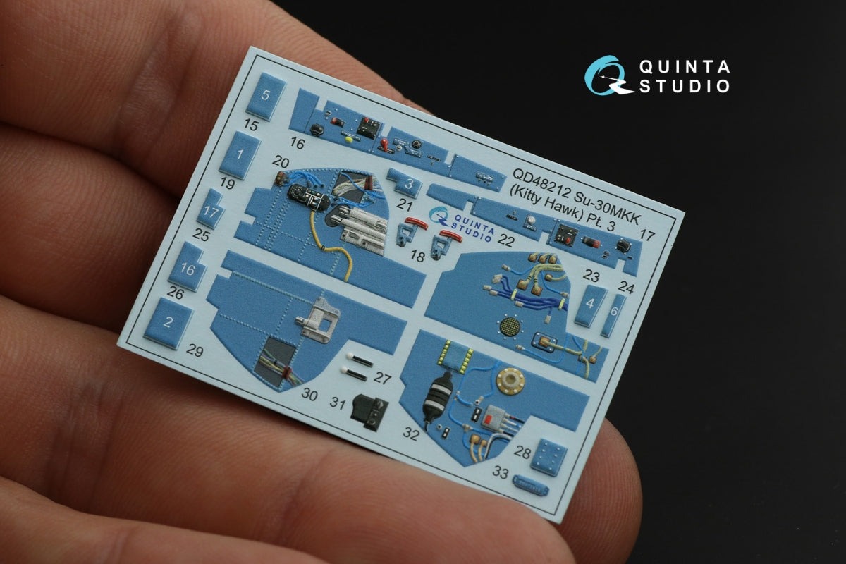 Quinta Studio QD48212 Su-30MKK 3D-Printed &amp;amp; coloured Interior on decal paper (KittyHawk) 1/48 – imagen 4
