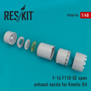 RESKIT RSU48-0088 Tuyère d&amp;#39;échappement ouverte F-16 (F110-GE) pour kit Kinetic 1/48