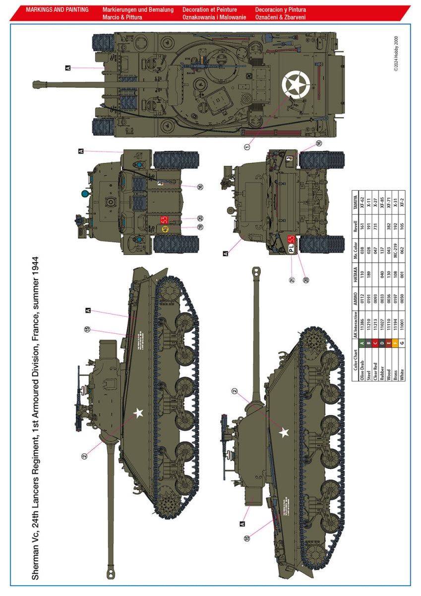 Hobby 2000 35008 Sherman Vc &amp;#39;Firefly&amp;#39; Polish 1st Armoured Division ( Rye Field Models + Cartograf )1/35 – Bild 4