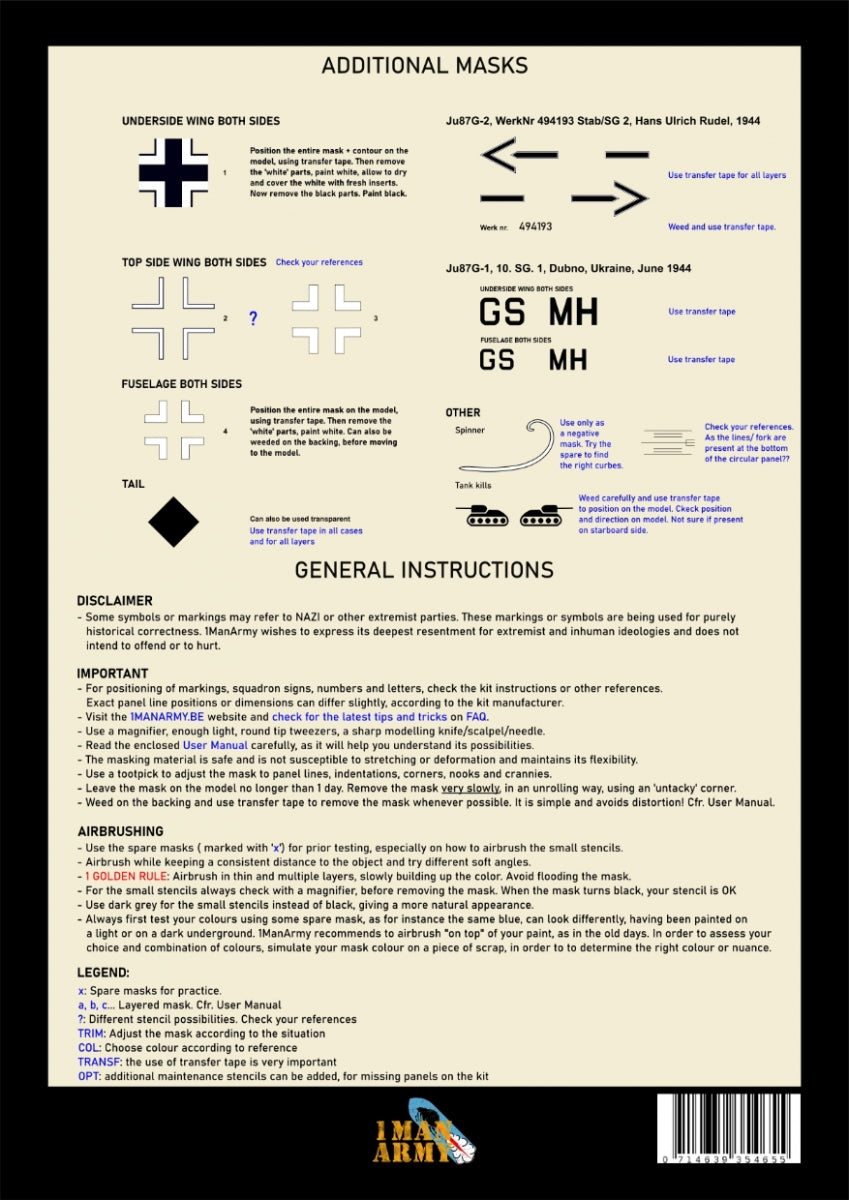 1 Man Army 35DET002 Junkers Ju-87 G for Border kits 1/35 – imagen 2