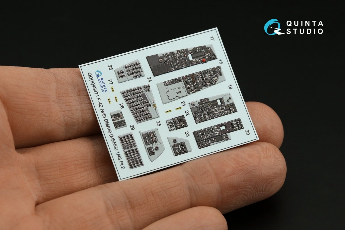 Quinta Studio QD48371 F-4E with DMAS 3D-Printed &amp;amp; coloured Interior on decal paper (Meng) 1/48 – immagine 6