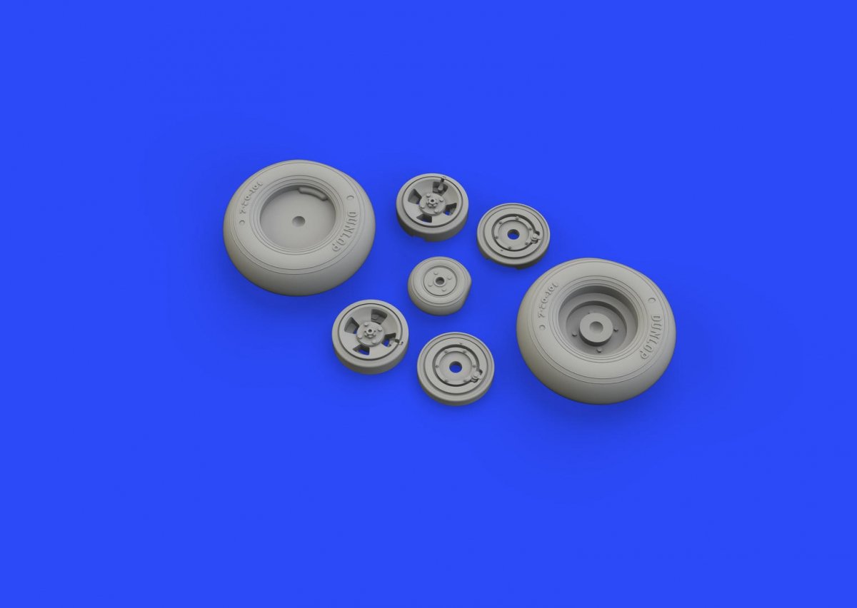 Eduard 632129 Spitfire Mk. IX wheels 4 spoke w/ smooth tire TAMIYA 1/32 – imagen 3