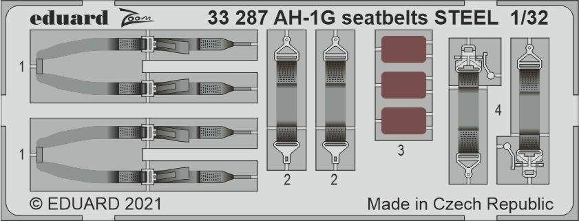 Eduard 33287 AH-1G seatbelts STEEL ICM 1/32