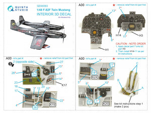 Intérieur imprimé en 3D et coloré sur papier décalcomanie Quinta Studio QD48363 F-82F Twin Mustang (Modelsvit) 1/48 – image 12